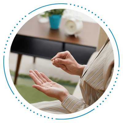 woman taking medication